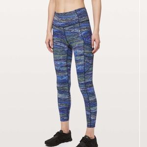Lululemon Blue Multi Fast and Free Tight II, 6